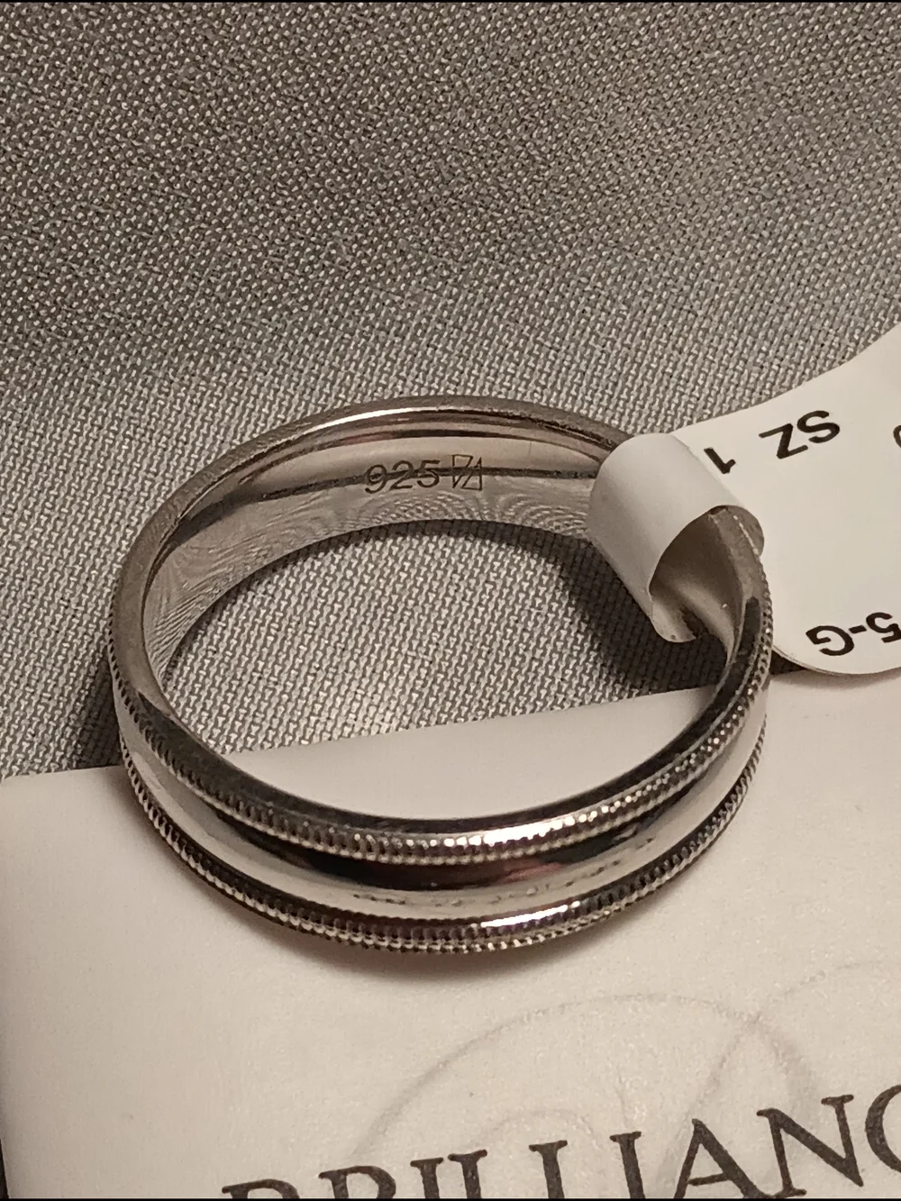 Brilliance Fine Jewelry 5MM Sterling Silver Miligrain Edge Band Ring